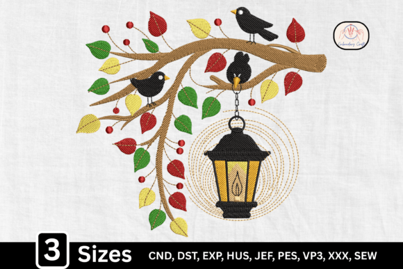 Autumn Blackbird Lantern Embroidery Review