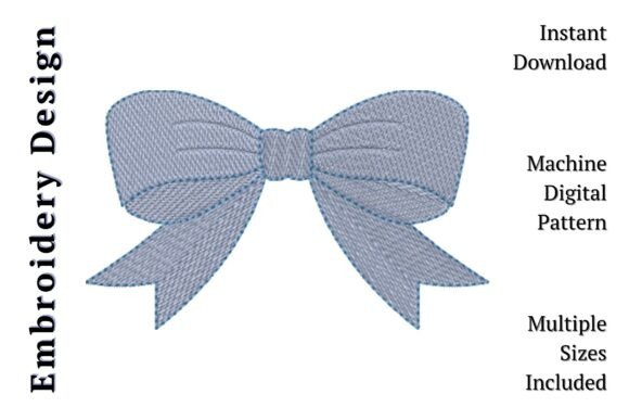 Blue Bow Ribbon Elegant Embroidery Review