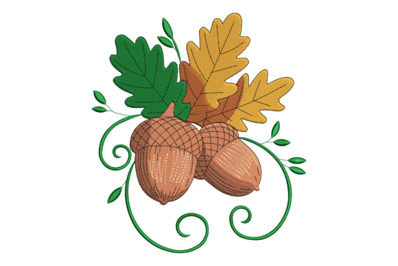 Fall Acorn Cluster Embroidery Design Review