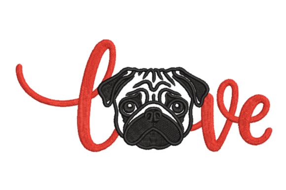 Pug Love – Cute Dog Script Embroidery Review