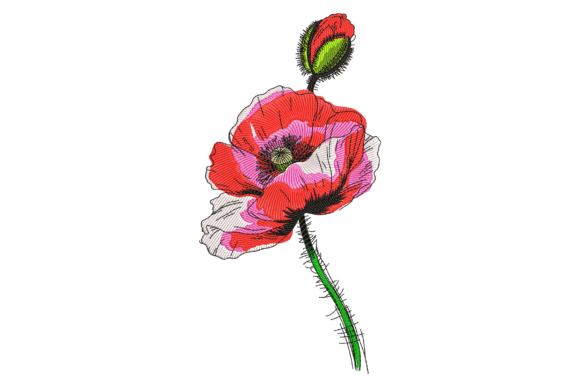 Red Poppy Flower Embroidery Design Review