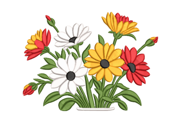Review: Colorful Daisy Bouquet Embroidery Design
